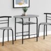 3 Pieces Dining Table Set, Small, Contemporary & Modern - Gray - Image 12