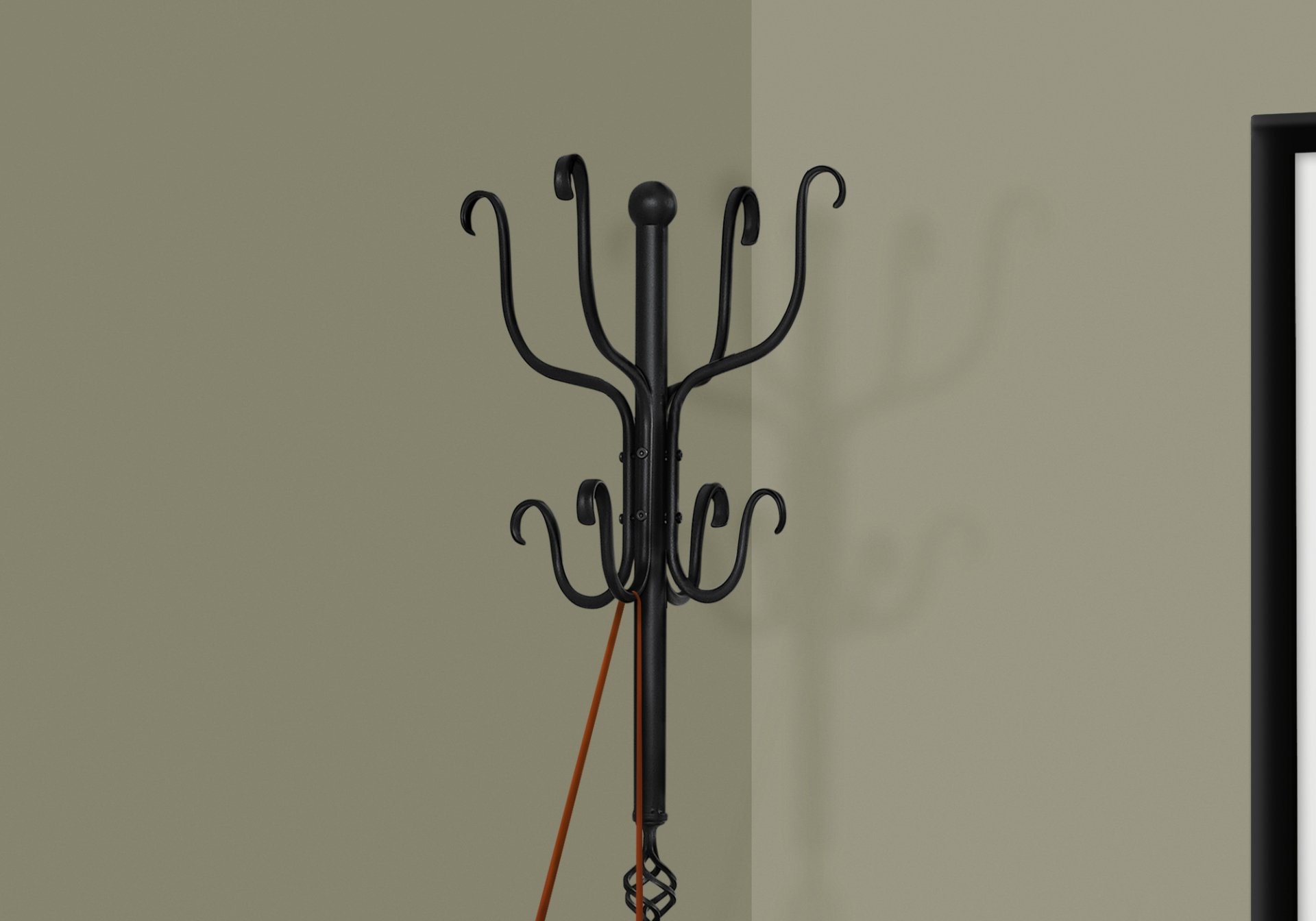 Coat Rack, Hall Tree, Free Standing, 8 Hooks, Entryway, Transitional - Black - Image 2