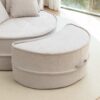 Modern Oversized Round Barrel Accent Chair With Ottoman - Velvet Upholstered Lounge Armchair With 5 Pillows For Living Room Or Bedroom - Gray - Image 21