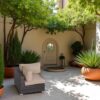 Outdoor 33" Wide Corner Wedge With Cushions - Beige / Brown - Image 5