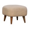 Boucle Square Footstool - Cream - Image 3