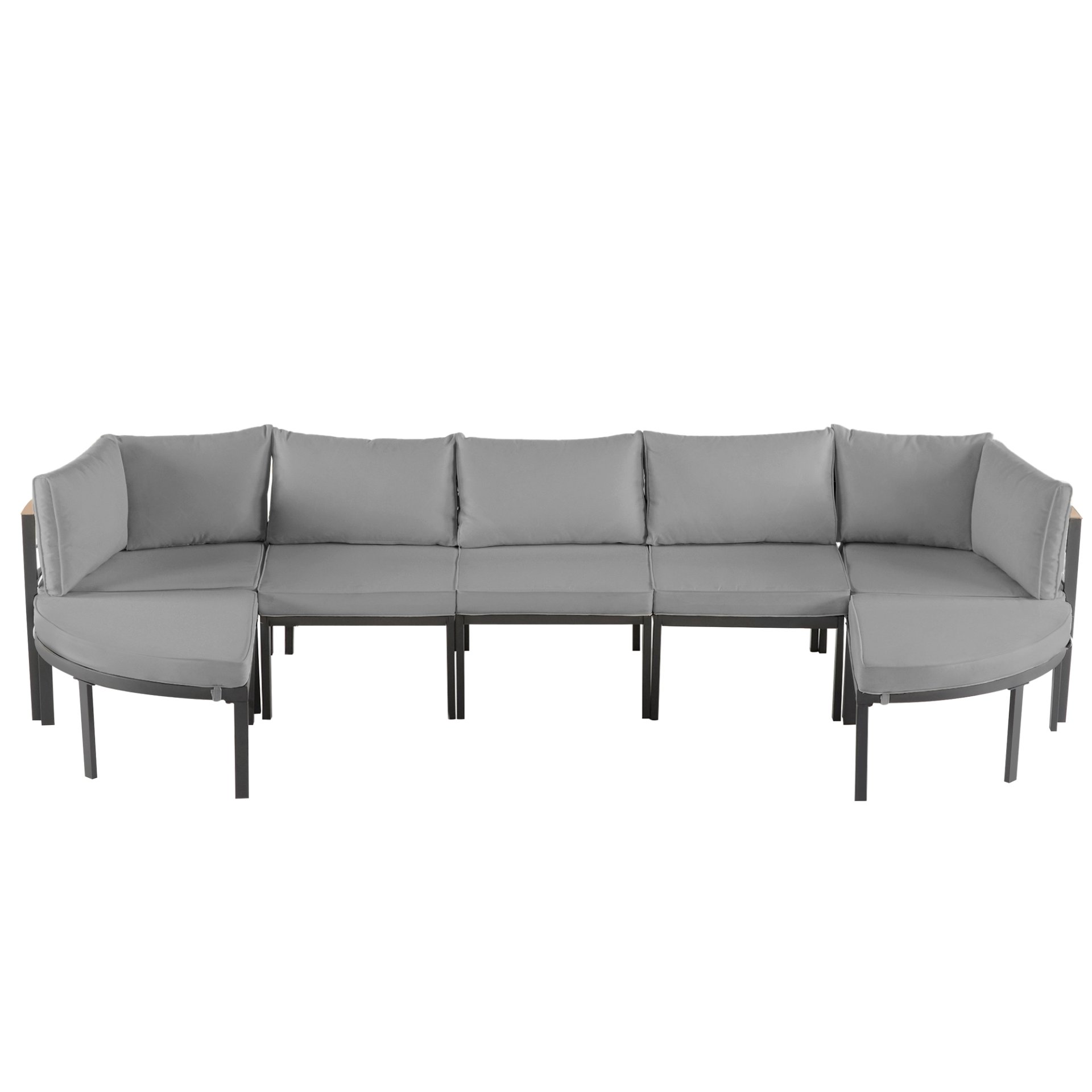 Outdoor Sectional Sofa Set With Cushions - Gray - Image 15