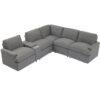 Power Recliner Corner Sofa Home Theater Reclining Sofa Sectional Couches With Storage Box, Cup Holders, USB Ports And Power Socket For Living Room - Dark Gray - Image 11