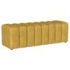 Upholstered Tufted Accent Bench With Round Legs - Mustard Yellow - Image 6