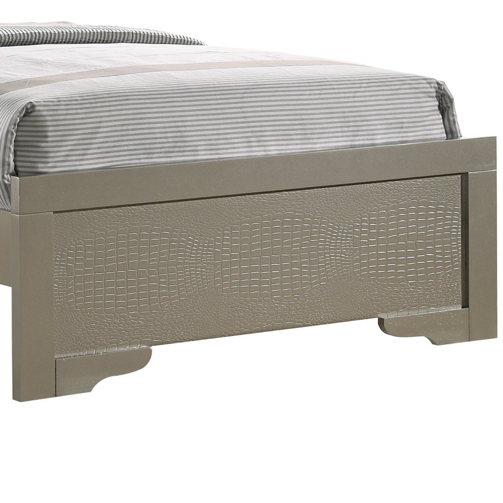 Lorana - Twin Bed - Silver Champagne - Image 3