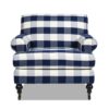 Alana Lawson - Accent Arm Chair Casters - Blue Lattice - Image 5
