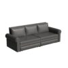 Pull Out Sofa Bed, 3 In 1 Convertible Sleeper Sofa With Nailhead Trim & Rolled Arm, Multi Functional Sofa Bed For Living Room, Bedroom, Apartment, Office - Gray - Image 11
