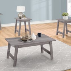 Table Set, Coffee, End, Side, Accent, Living Room, Transitional (Set of 3) - Gray