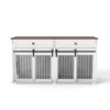 Large Dog Crate, Water Resistant Indoor Pets Furniture Double Dog Crates - Brown White - Image 20