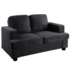 Modern Loveseat, Comfortable 2 Seater Couch With Deep Seating And High Density Foam, Loose Back Cushions, Wide Arms - Black - Image 4