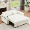 Pull Out Sofa Bed Convertible Couch Loveseat Sofa Modern Sleeper Sofa With Adjustable Backrest For Living Room - Beige - Image 12