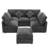 Modular U Shaped Sectional Sofa With USB Ports - Black - Image 11