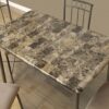 Dining Table Set Small Rectangular Marble Look 5 Pieces Set - Espresso - Image 2