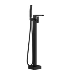 Freestanding Bathtub Faucet With Waterfall Tub Filler And Hand Shower - Matte Black