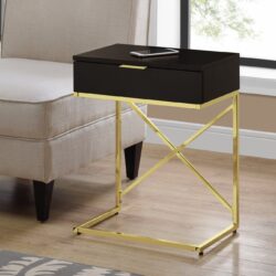 Accent Side Table, Storage Drawer, Contemporary & Modern - Espresso
