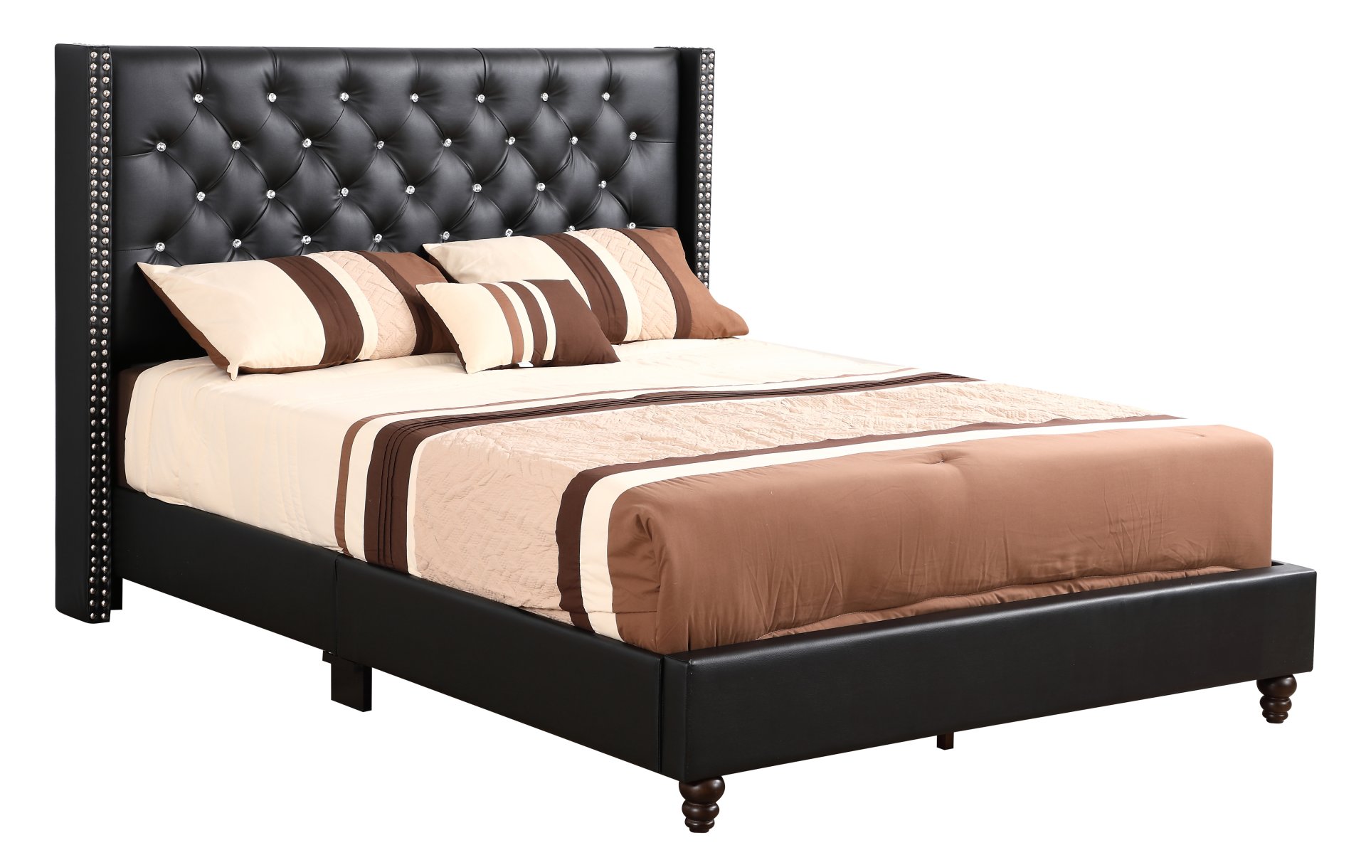 Full Upholstered Bed - Black - Image 2