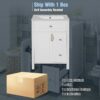 Bathroom Vanity With Sink, Soft Close Doors And Drawers, Double Storage Racks - White - Image 12