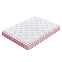 12" Twin Long Hybrid Mattress Individual Pocket Spring & Memory Foam Cool Knitted Cover - Pink