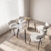Modern Minimalist Rectangular Glass Dining Table With Tempered Glass Top Metal Legs, For 4 - 6 - Transparent - Image 8