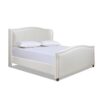 Carmen - King Upholstered Wingback Panel Bed Frame - Antique White - Image 13