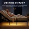 Queen Size Adjustable Bed Frame With Massage Head & Foot Incline Wireless Remote, USB Ports, LED Night Light - Gray - Image 2