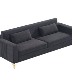 Aesthetic Sofas For Living Room, 3 Seater Couch With Classic Modern Appeal And Luxurious Soft Comfort, Easy To Maintain - Black