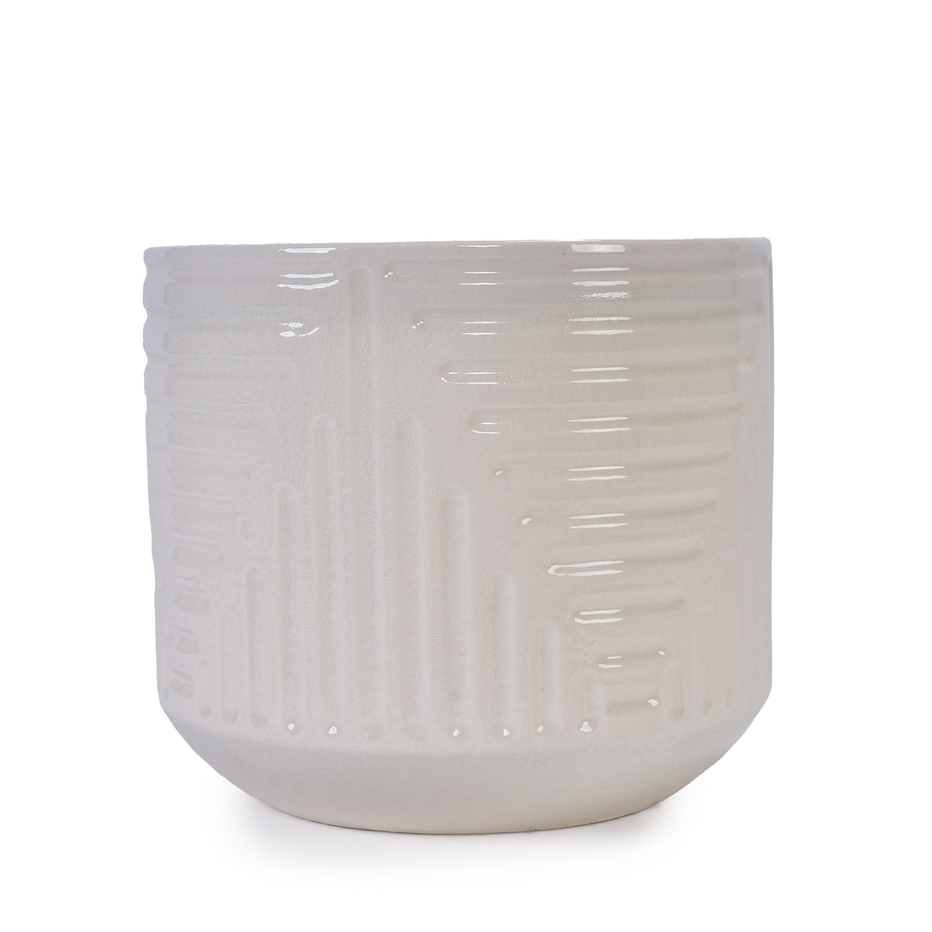 Ceramic Flowerpot, Planter For Patio, Garden Or Windowsill - Milk White - Image 5