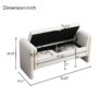 Modern Teddy Bed End Bench With Arms And Storage, Upholstered Large Foot Rest Stool, Comfy Window Vanity Bench For Living Room, Dorm, Coffee Table, Teddy - Cream - Image 3