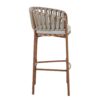Lodi - Outdoor Matal Rope Barstool, Teak / Beige (Set of 2) - Teak / Beige - Image 6