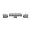 Outdoor Wicker Seating Group For 6 With Cushions - Gray Mix - Image 4