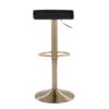 Ale - Contemporary Adjustable Height Barstool With Swivel With Oval Footrest (Set of 2) - Gold / Black - Image 5