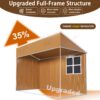 Heavy Duty Storage Shed With Double Doors And Ventilation Weatherproof Outdoor Garden Shed - Brown - Image 9