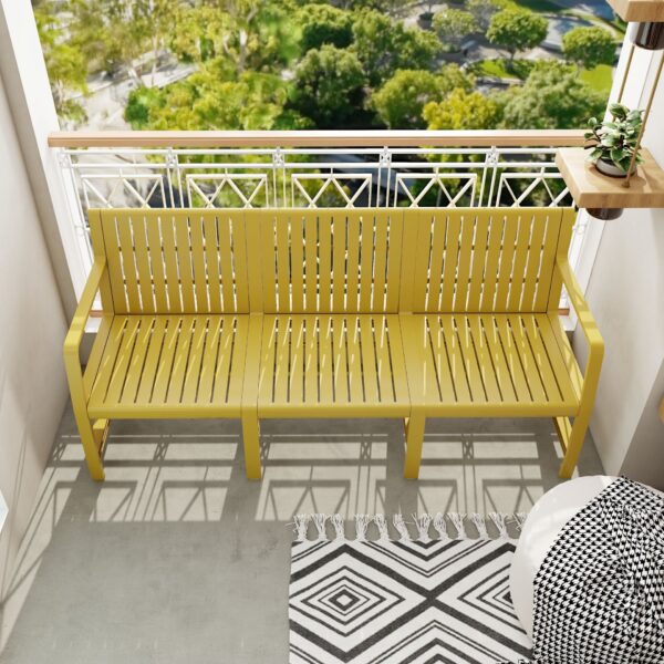 1 Piece Indoor / Outdoor 3 Seater Sofa, UV Resistant, Waterproof And Durable - Brick Yellow
