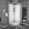 36" X 75" Framed Shower Door With Clear Tempered Glass - Chrome - Image 4