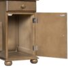 Vintage End Table Flip Top Side Table With USB Ports, 1 Multifunctional Drawer With Cup Holders, Sofa Couch Table With Bookshelf For Living Room And Small Space - Brown - Image 18