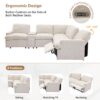 Power Recliner Corner Sofa Home Theater Reclining Sofa Sectional Couches With Storage Box, Cup Holders, USB Ports And Power Socket For Living Room - Beige - Image 6