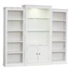 Retro Style 3 Piece Bookcase Display Cabinet With Adjustable LED Lighting, Tempered Glass Shelves - White - Image 9