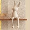Adjustable 3 Color LED Sandstone Wall Decor With Simulated Plants, Glass Vase & Rabbit Statue - Light Coffee - Image 14