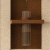 3D LED Sandstone Wall Decor With Simulated Plants, Glass Vase & Remote Control - Light Coffee - Image 6