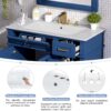 Bathroom Vanity With Sink, Soft Close Doors, Construction - Blue - Image 9