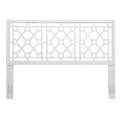 Tabor - Chippendale Headboard King Size, Durable Poplar Wood - White
