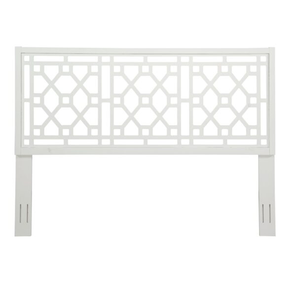Tabor - Chippendale Headboard King Size, Durable Poplar Wood - White