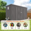 Outdoor Storage Shed 4 X 9 Ft With Sloping Roof And Vents For Garden And Patio - Gray - Image 8