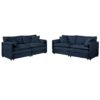 Modern Chenille Oversized Deep Seat Luxury 2 Piece Sofa Set With 4 Pillows - Blue - Image 10