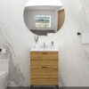 Modern Rectangular Single Vanity Top With Overflow And 3 Faucet Holes - White - Image 5