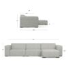 Rex - 2 Seater Sofa And Right Chaise - Gray - Image 17