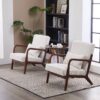 Accent Chair With Pillow Upholstered Arm Chair - Beige - Image 13
