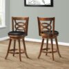 Swivel Bar Stool With Counter Height Leather Look (Set of 2) - Oak - Image 3