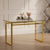 Modern Minimalist Rectangular Glass Dining Table With Tempered Glass Tabletop For 4 - 6 - Transparent - Image 4