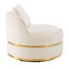 360 Degree Swivel Accent Chair With Soft Cushion For Living Room, Bedroom, Office - Beige - Image 11